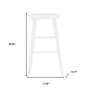Homeroots 29" White Manufactured Wood Backless Bar Height Bar Chair   400617
