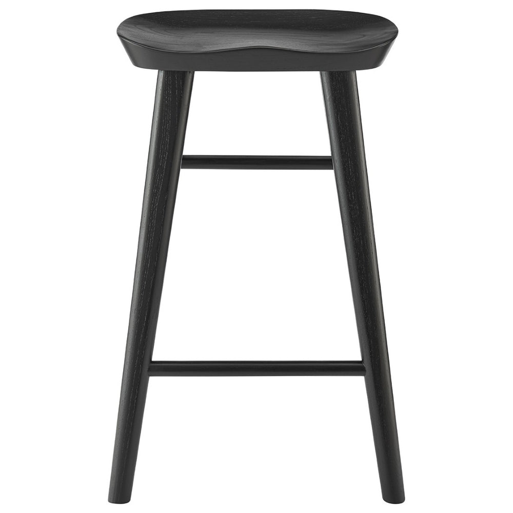 HomeRoots 25" Modern Black Solid Wood Backless Counter Stool - Sleek Design for Stylish Kitchen & Bar Spaces 400619