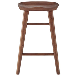 HomeRoots 25" Stylish Brown Backless Counter Height Bar Stool with Ergonomic Seat for Kitchen & Dining Use 400620