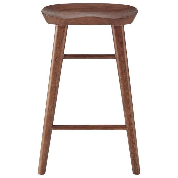 HomeRoots 25" Stylish Brown Backless Counter Height Bar Stool with Ergonomic Seat for Kitchen & Dining Use 400620