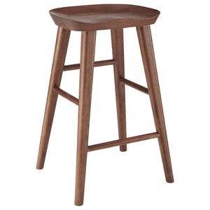 HomeRoots 25" Stylish Brown Backless Counter Height Bar Stool with Ergonomic Seat for Kitchen & Dining Use 400620