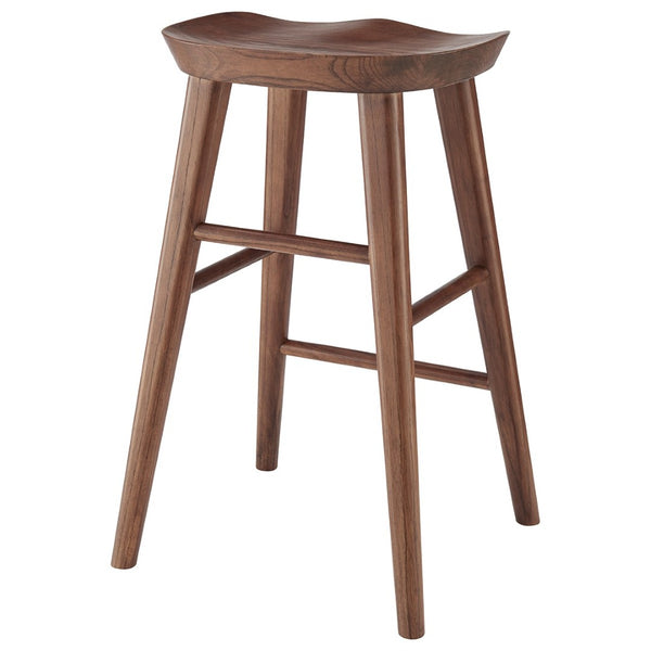 HomeRoots 25" Stylish Brown Backless Counter Height Bar Stool with Ergonomic Seat for Kitchen & Dining Use 400620