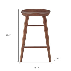 HomeRoots 25" Stylish Brown Backless Counter Height Bar Stool with Ergonomic Seat for Kitchen & Dining Use 400620