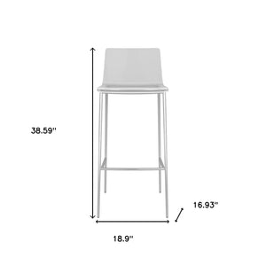 Homeroots Set Of Two 30" Clear And Silver Plastic Low Back Bar Height Bar Chairs   400628