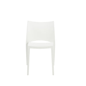 Homeroots Set Of Two White Heavy Duty Plastic Dining Side Chairs  Plastic 400640