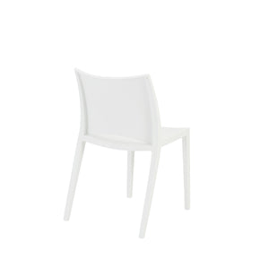 Homeroots Set Of Two White Heavy Duty Plastic Dining Side Chairs  Plastic 400640