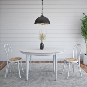 HomeRoots Set of Two Vintage-Style White Cane Dining Chairs for Timeless Charm & Comfort in Any Space 400647