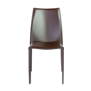 Homeroots Set Of Two All Dark Brown Stacking Chairs  Metal 400655