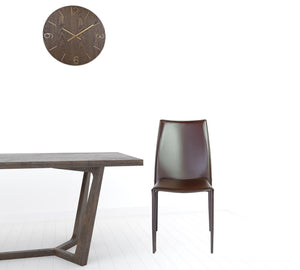 Homeroots Set Of Two All Dark Brown Stacking Chairs  Metal 400655