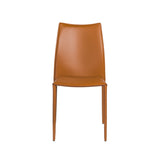 Set of Two Terra Cotta Faux Leather Stacking Chairs – Stylish, Durable, Versatile for Any Space