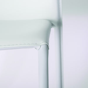 Homeroots Set Of Two Premium All White Stacking Dining Chairs  Metal 400658