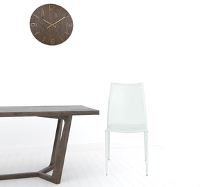 Homeroots Set Of Two Premium All White Stacking Dining Chairs  Metal 400658