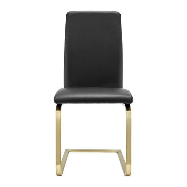 Homeroots Set Of Two Mod Black And Gold Dining Chairs  Metal 400660