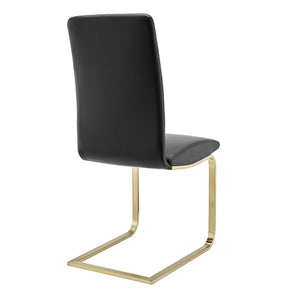 Homeroots Set Of Two Mod Black And Gold Dining Chairs  Metal 400660