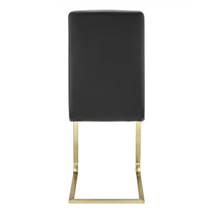 Homeroots Set Of Two Mod Black And Gold Dining Chairs  Metal 400660