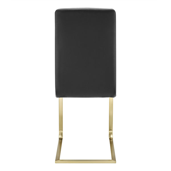 Homeroots Set Of Two Mod Black And Gold Dining Chairs  Metal 400660