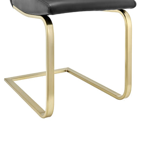 Homeroots Set Of Two Mod Black And Gold Dining Chairs  Metal 400660