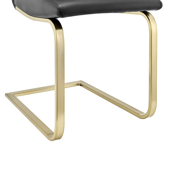 Homeroots Set Of Two Mod Black And Gold Dining Chairs  Metal 400660