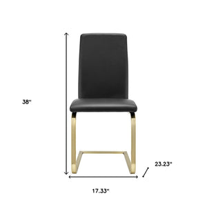 Homeroots Set Of Two Mod Black And Gold Dining Chairs  Metal 400660