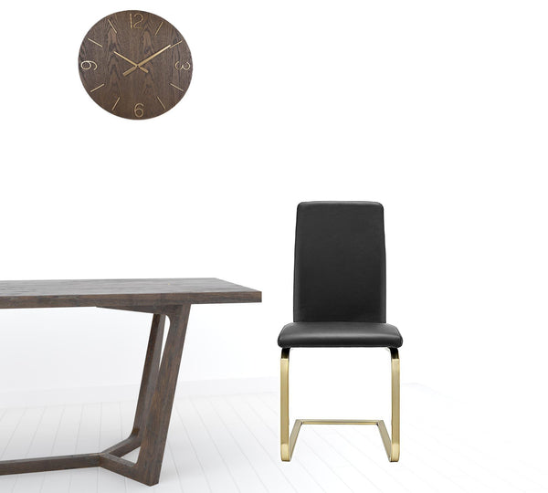 Homeroots Set Of Two Mod Black And Gold Dining Chairs  Metal 400660