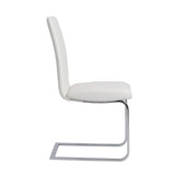 Homeroots Set Of Two Mod White And Silver Dining Chairs  Metal 400663