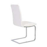 Homeroots Set Of Two Mod White And Silver Dining Chairs  Metal 400663