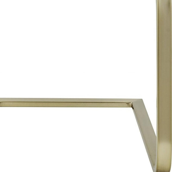 HomeRoots Set of Two Elegant White and Gold Upholstered Side Chairs for Modern Dining and Versatile Spaces 400664