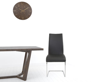 Homeroots Set Of Four Black Faux Faux Leather Long Back Cantilever Chairs  Metal 400665