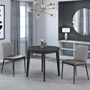 Homeroots Set Of Two Gray And Black Upholstered Fabric Dining Side Chairs  Metal 400686