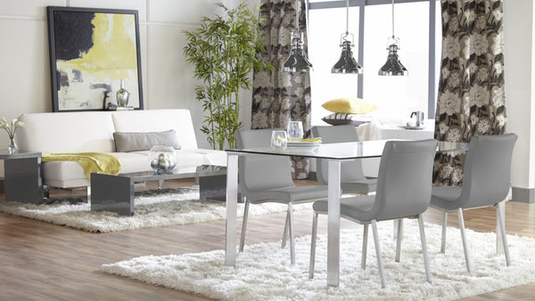 Homeroots Set Of Two Gray And Silver Upholstered Leather Dining Side Chairs  Metal 400708