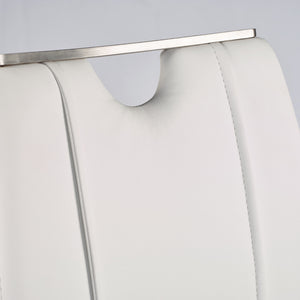 Homeroots Set Of Two White Faux Leather Cantilever Chairs  Metal 400714