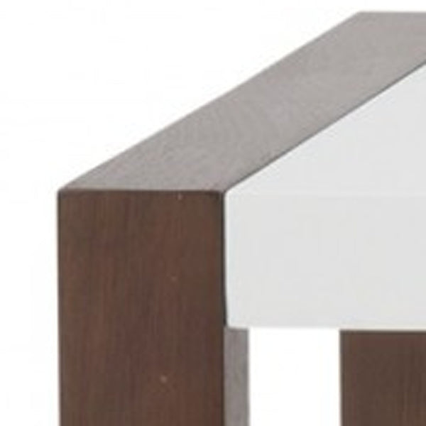 Homeroots 51" White And Brown Writing Desk With Three Drawers   400747