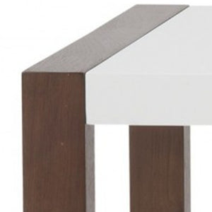 Homeroots 51" White And Brown Writing Desk With Three Drawers   400747