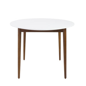 Homeroots 63" White And Brown Oval Dining Table   400751