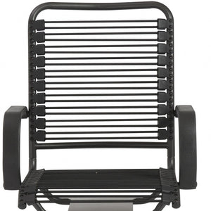 Homeroots Black Swivel Adjustable Task Chair Bungee Back Steel Frame  Round Bungie Cords,Steel Frame And Nylon Base 400764