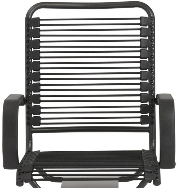 Homeroots Black Swivel Adjustable Task Chair Bungee Back Steel Frame  Round Bungie Cords,Steel Frame And Nylon Base 400764