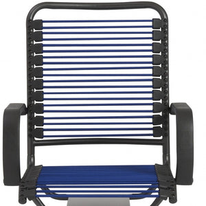 Homeroots Blue And Black Adjustable Swivel Bungee Rolling Office Chair  Bungee 400765