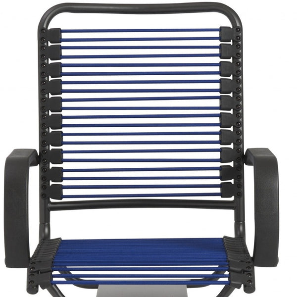 Homeroots Blue And Black Adjustable Swivel Bungee Rolling Office Chair  Bungee 400765