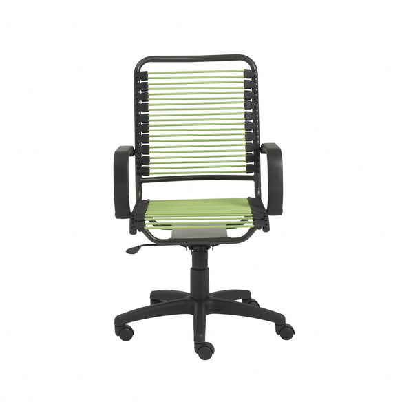 Homeroots Green And Black Adjustable Swivel Bungee Rolling Office Chair  Bungee 400766