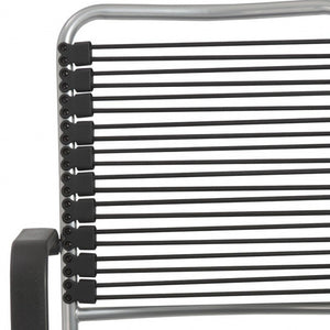 Homeroots Black And Silver Adjustable Swivel Bungee Rolling Office Chair  Bungee 400767