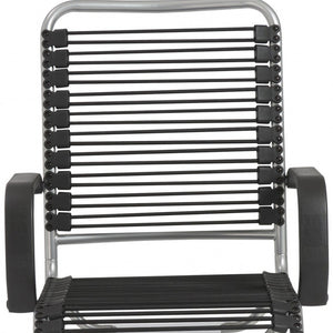 Homeroots Black And Silver Adjustable Swivel Bungee Rolling Office Chair  Bungee 400767