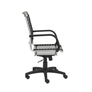 Homeroots Black And Silver Adjustable Swivel Bungee Rolling Office Chair  Bungee 400769