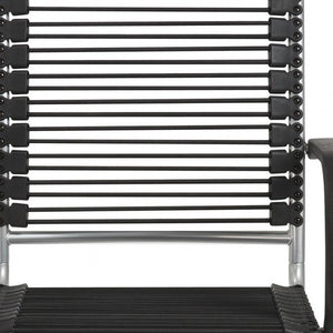 Homeroots Black And Silver Adjustable Swivel Bungee Rolling Office Chair  Bungee 400769