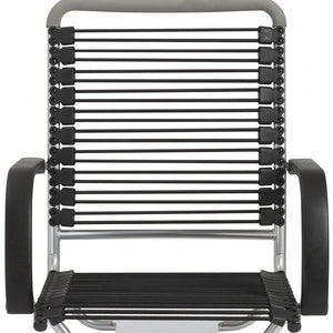 Homeroots Black And Silver Adjustable Swivel Bungee Rolling Office Chair  Bungee 400769