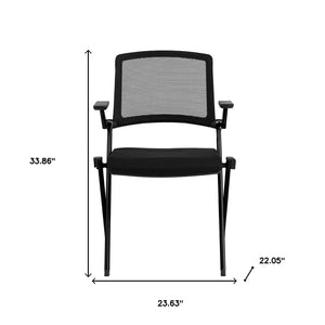 Homeroots Set Of Two Black Mesh Conference Office Chair  Mesh,Fabric 400776