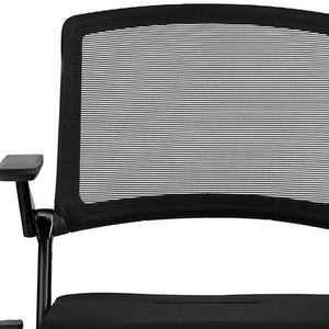 Homeroots Set Of Two Black Mesh Conference Office Chair  Mesh,Fabric 400776