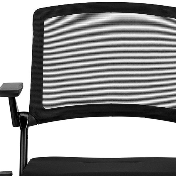 Homeroots Set Of Two Black Mesh Conference Office Chair  Mesh,Fabric 400776
