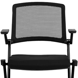 Homeroots Set Of Two Black Mesh Conference Office Chair  Mesh,Fabric 400776