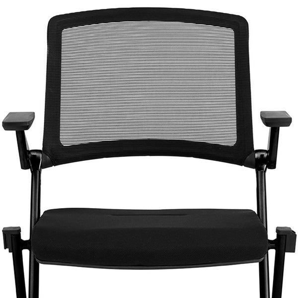 Homeroots Set Of Two Black Mesh Conference Office Chair  Mesh,Fabric 400776