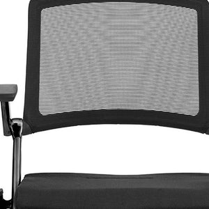 Homeroots Set Of Two Black Mesh Rolling Conference Office Chair  Mesh,Fabric 400778